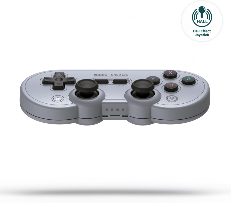 8BitDo SN30 Pro - Hall Edition trådlös spelkontroll, Grå, Switch / PC / Android