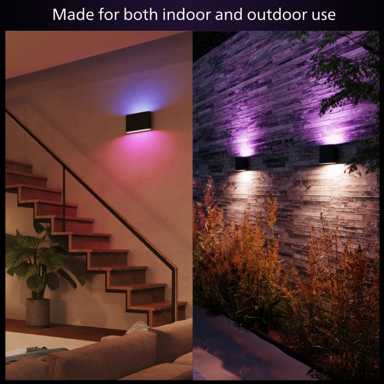 Philips Hue Dymera Vägglampa inom- och utomhus White and Color Ambiance Svart Philips Hue Dymera Vägglampa inom- och utomhus White and Color Ambiance Svart