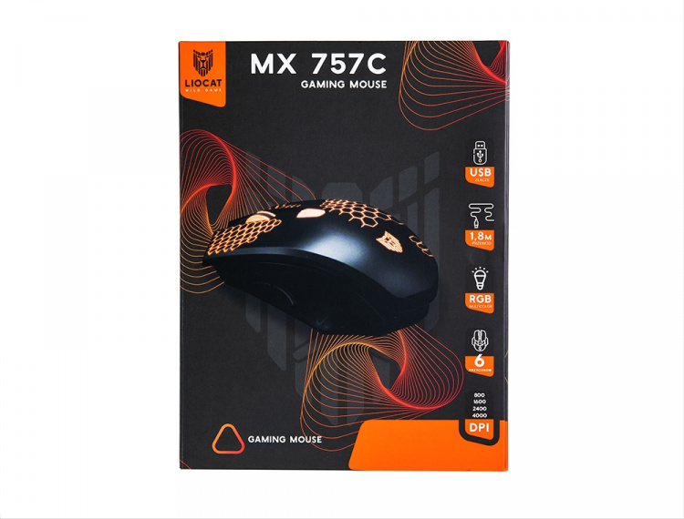 Liocat MX 757C - Gamingmus med RGB-Belysning, Svart