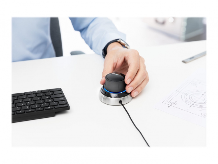 3Dconnexion SpaceMouse Compact Kabel Svart Silver 3Dconnexion SpaceMouse Compact Kabel Svart Silver