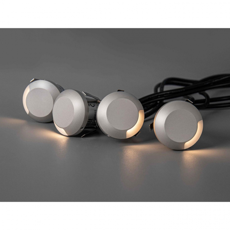 Llitt Allan Steplight kit 4-pack inkl strömadapter 12V 3000K 5lm IP67