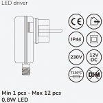 Llitt Allan Steplight kit 4-pack inkl strömadapter 12V 3000K 5lm IP67