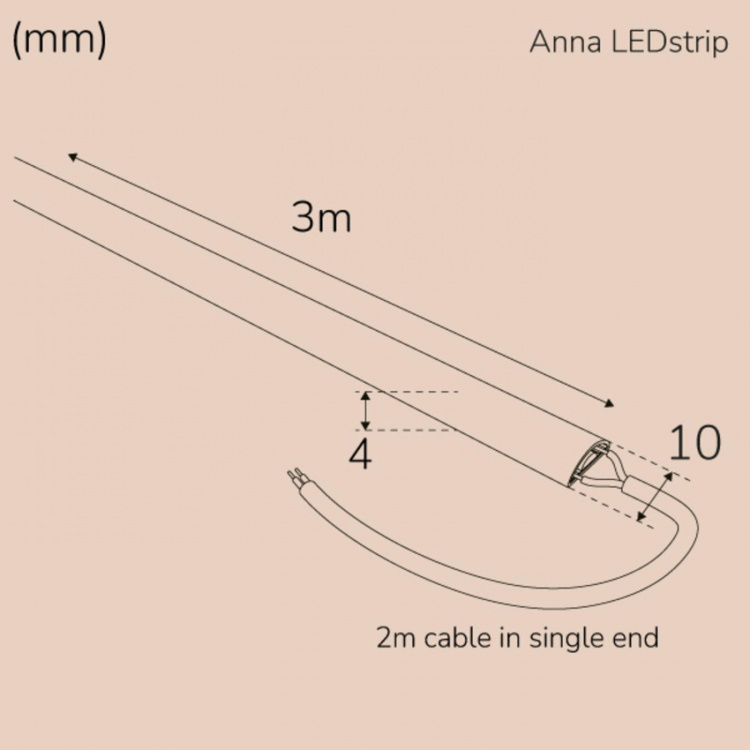 Llitt Anna Ledstrip COB-LED Milky utan trafo IP65 3m?? 3000K??? Llitt Anna Ledstrip COB-LED Milky utan trafo IP65 3m?? 3000K???