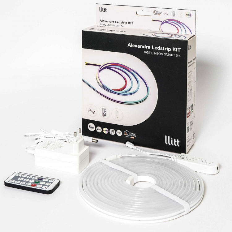Llitt Alexandra Ledstrip kit RGBIC Neon IP65 Smart Tuya WiFi 5m??? Llitt Alexandra Ledstrip kit RGBIC Neon IP65 Smart Tuya WiFi 5m???