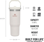Stanley IceFlow termos med flipat sugrör, rosa, 890 ml