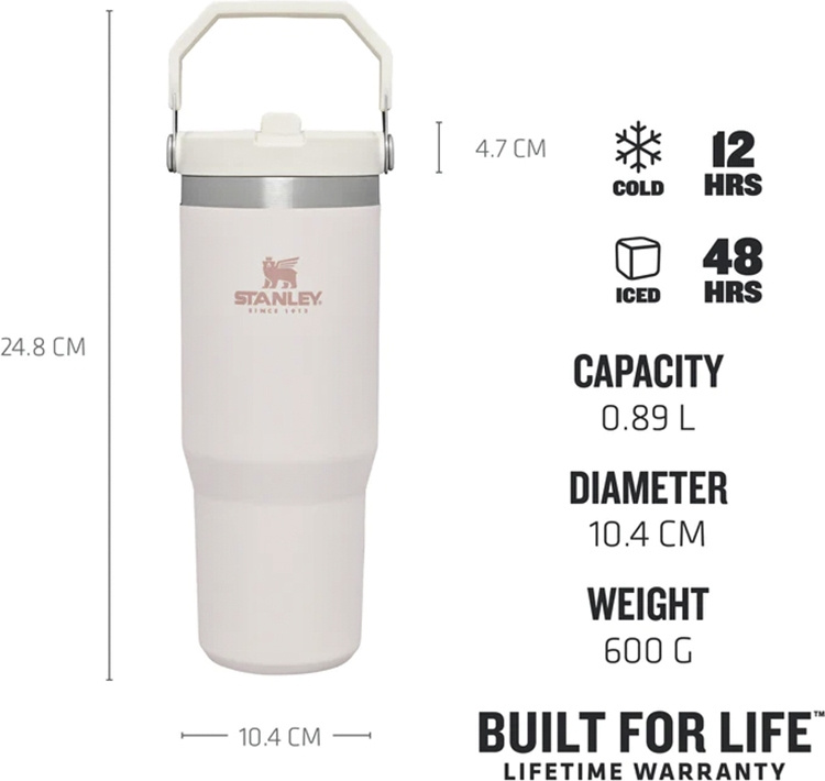 Stanley IceFlow termos med flipat sugrör, rosa, 890 ml