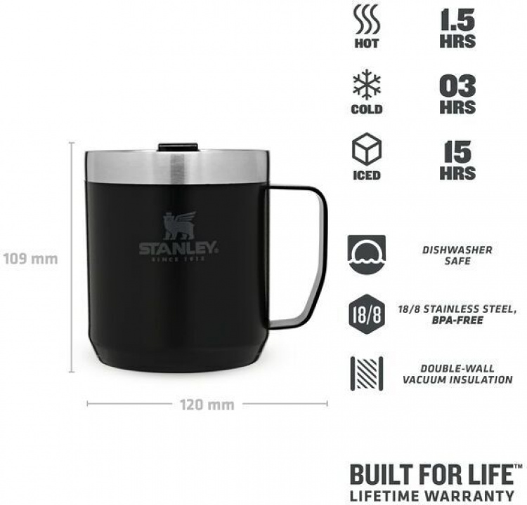 Stanley The Legendary Camp-mugg, svart, 350 ml