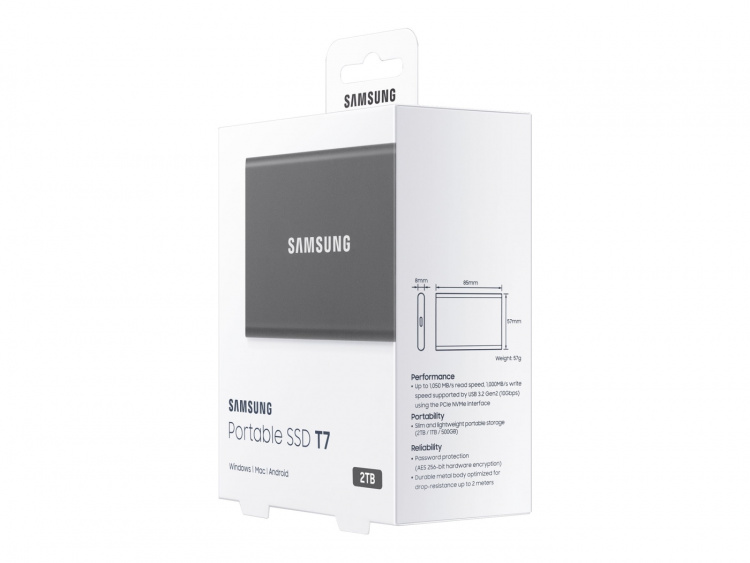 Samsung Portable SSD T7 SSD MU-PC2T0T 2TB USB 3.2 Gen 2 Samsung Portable SSD T7 SSD MU-PC2T0T 2TB USB 3.2 Gen 2