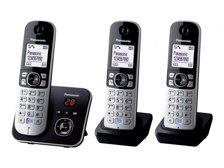 Panasonic KX-TG6823 Trådlös telefon utan nummerpresentation Svart