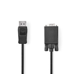 Nedis VGA-kabel | DisplayPort Hane | VGA Hane | Nickelplaterad | Maximal upplösning: 1080p | 2.00 m | Rund | PVC | Svart | Label