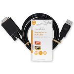 Nedis VGA-kabel | DisplayPort Hane | VGA Hane | Nickelplaterad | Maximal upplösning: 1080p | 2.00 m | Rund | PVC | Svart | Label