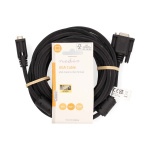 Nedis VGA-kabel | VGA Hane | VGA hona 15p | Nickelplaterad | Maximal upplösning: 1280x800 | 5.00 m | Rund | ABS | Svart | Label