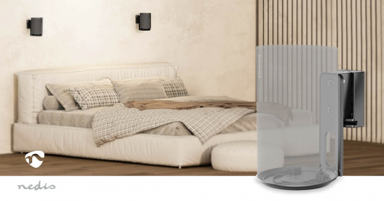 Nedis Högtalar Fäste | Kompatibel med: Sonos® Era100 | Vägg | 3 kg | Tilt / Vridning | Går att tilta | Roterbar | ABS / Metall | Svart