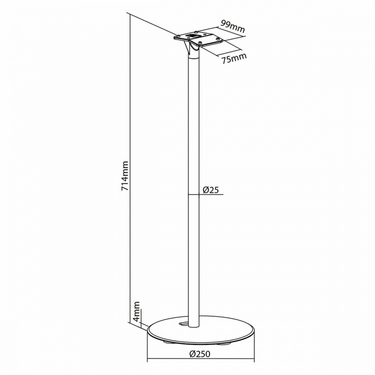 Nedis Högtalar Fäste | Kompatibel med: Sonos® Era300 | Ställ | 5 kg | Fast | ABS / Metall | Svart