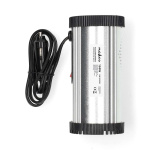 Nedis Växelriktare med modifierad sinusvåg | Inspänning: 12 V DC | Enhetens utgångsanslutning: Type F (CEE 7/3) / USB-A | 230 V AC 50 Hz | 150 W | Toppeffekt: 300 W | Cigarettändarkontakt | Silver