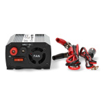 Nedis Växelriktare med modifierad sinusvåg | Inspänning: 12 V DC | Enhetens utgångsanslutning: Type F (CEE 7/3) / USB-A | 230 V AC 50 Hz | 300 W | Toppeffekt: 600 W | Batteriklämmor + cigarettändare | Silver