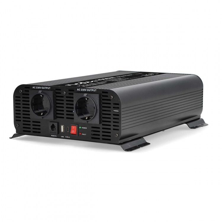 Nedis Strömväxelriktare | Inspänning: 12 V DC | Enhetens utgångsanslutning: Type F (CEE 7/3) / USB-A / 1x USB-C™ | 230 V AC 50 Hz | 2000 W | Toppeffekt: 4000 W | Skruv terminal | Ren sinusvåg | Säkring | Svart Nedis Strömväxelriktare | Inspänning: 12 V DC | Enhetens utgångsanslutning: Type F (CEE 7/3) / USB-A / 1x USB-C™ | 230 V AC 50 Hz | 2000 W | Toppeffekt: 4000 W | Skruv terminal | Ren sinusvåg | Säkring | Svart