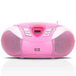 Lenco Bärbar FM-radio CD- och USB-spelare Rosa