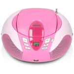 Lenco Bärbar FM-radio CD- och USB-spelare Rosa