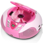Lenco Bärbar FM-radio CD- och USB-spelare Rosa