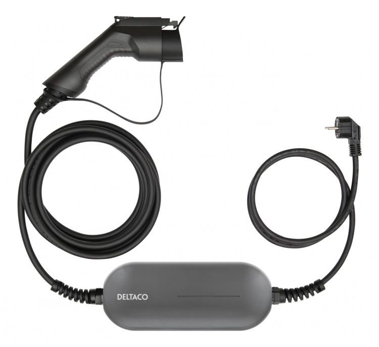 DELTACO e-Charge, cable Mode2, Schuko - type 1, 6A, 1,5+4M