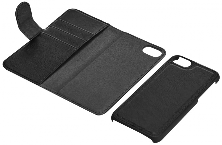 Essentials iPhone 6/7/8/SE (2020/2022) PU-väggfodral, 3-kort, svart