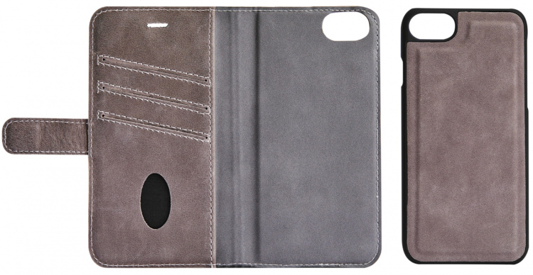 Essentials iPhone 6/7/8/SE (2020/2022) läderfodral, grå