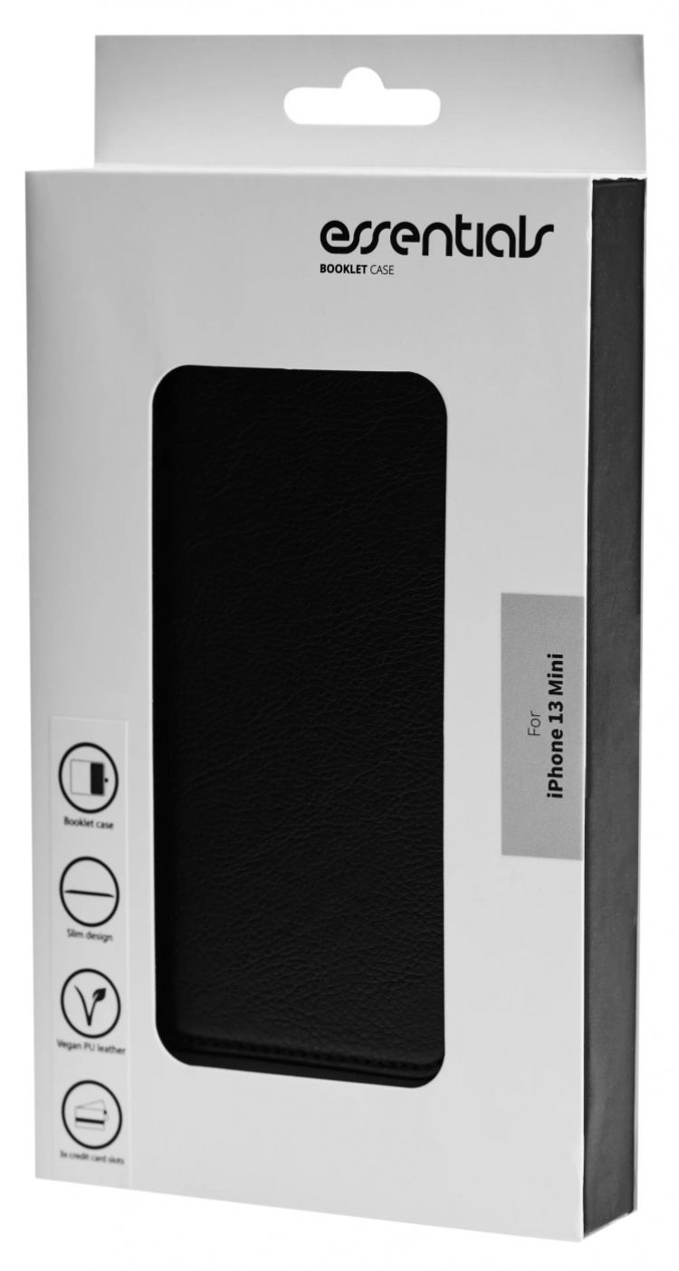 Essentials iPhone 13 Mini PU-plånbok, 3 kort, svart