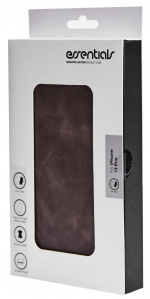 Essentials iPhone 13 Pro läderplånbok, avtagbar, grå