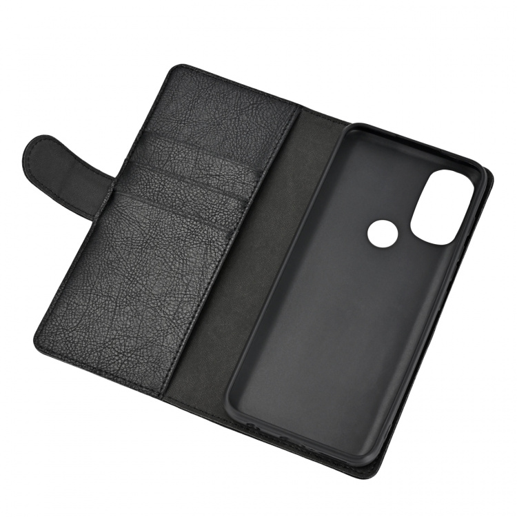 Essentials Motorola Moto G71 plånboksfodral, 3 kort, svart