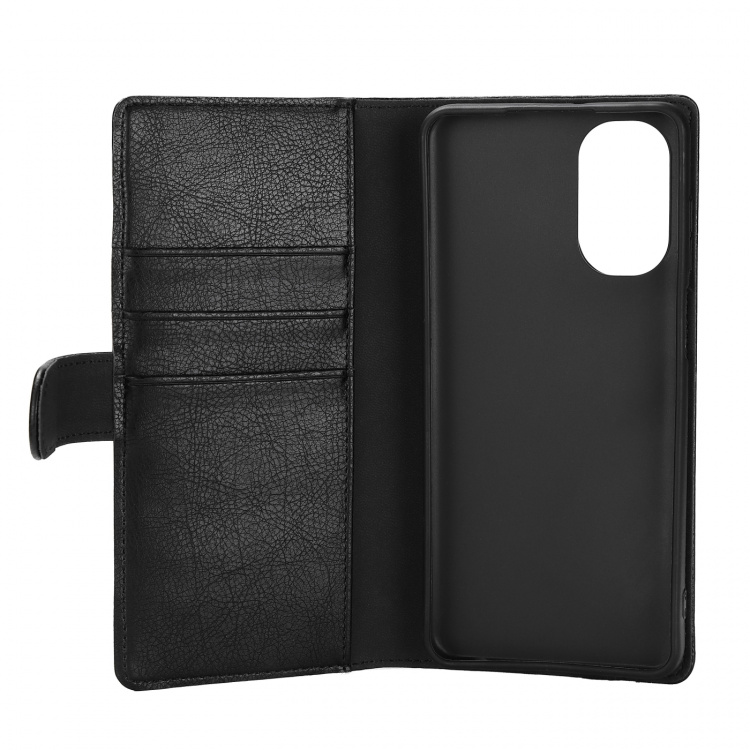 Essentials Motorola G62 PU-plånboksfodral, 3 kort, Svart