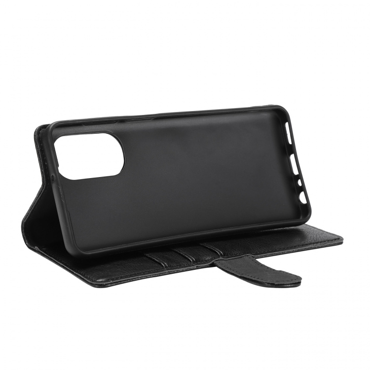 Essentials Motorola G62 PU-plånboksfodral, 3 kort, Svart