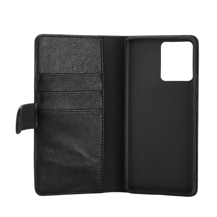 Essentials Motorola Edge 30 Fusion PU-plånbok, 3 kort, svart