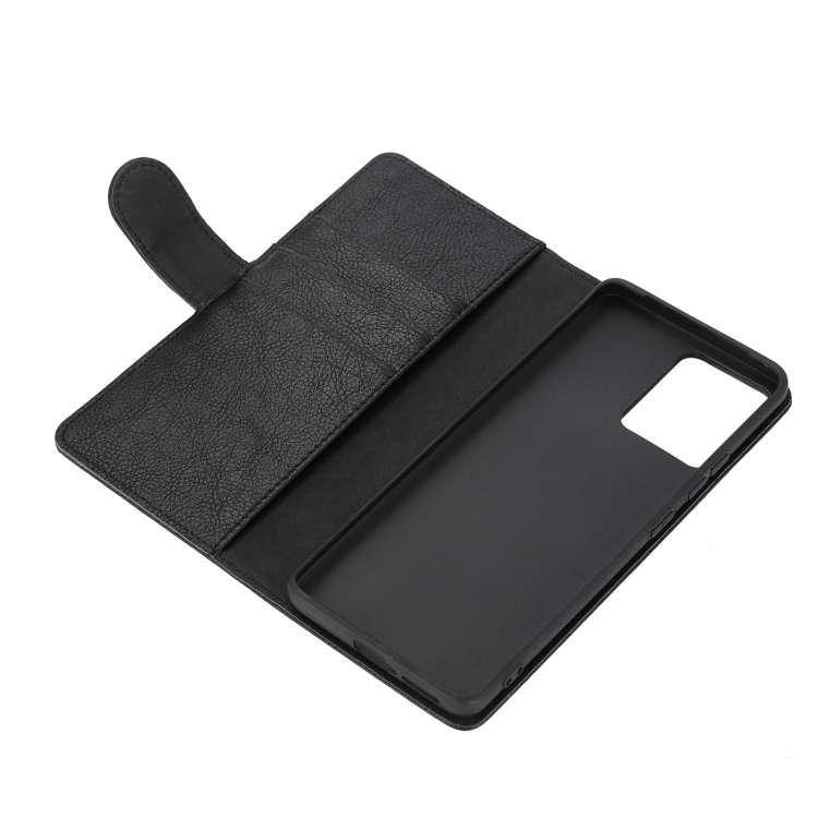 Essentials Motorola Edge 30 Fusion PU-plånbok, 3 kort, svart