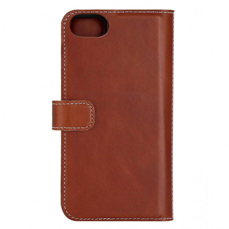 Essentials iPhone 6/7/8/SE (2020/2022) Läder Väggfodral, detaljer, Brun