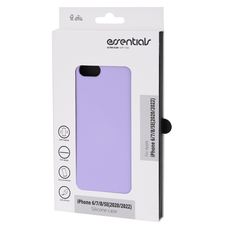 Essentials iPhone 6/7/8/SE (2020/2022) Silikonfodral, Lila