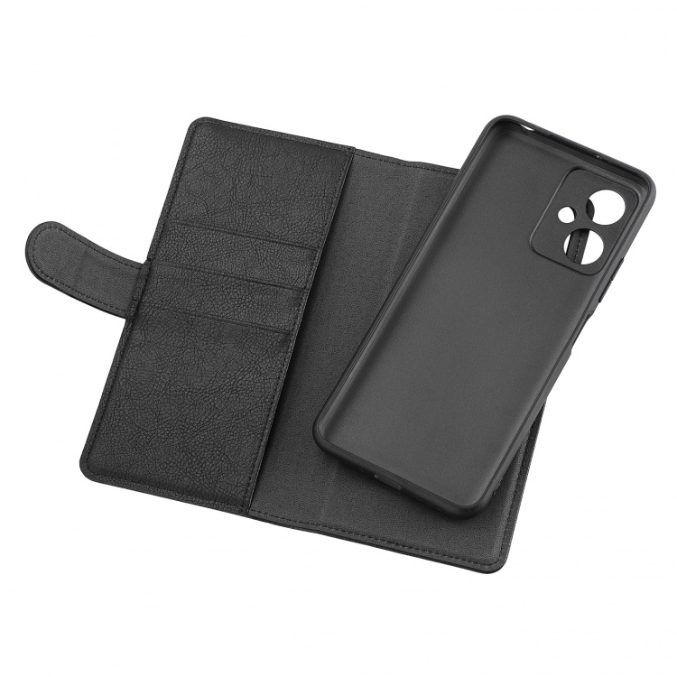 Essentials Redmi Note 12 PU-plånbok, avtagbar, svart