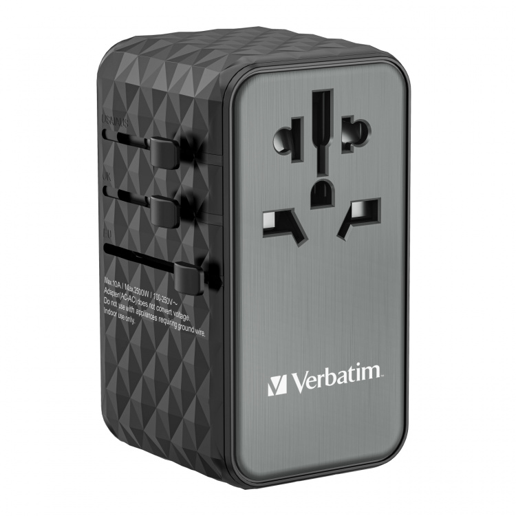 Verbatim UTA-06 GaN III Universal Reseadapter med 2 x USB-C PD