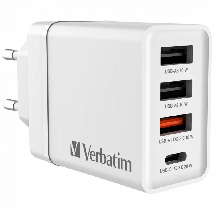 Verbatim CHR-30EU2 USB-laddare 30W med 1 x USB-C® PD 20W