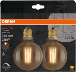 Osram 1906 LED globe95 fil gold 6,5W/824 (55W) E27 dim 2-pack