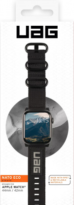 Urban Armor Gear Apple Watch 45/44/42 mm Nato Eco-armband, svart