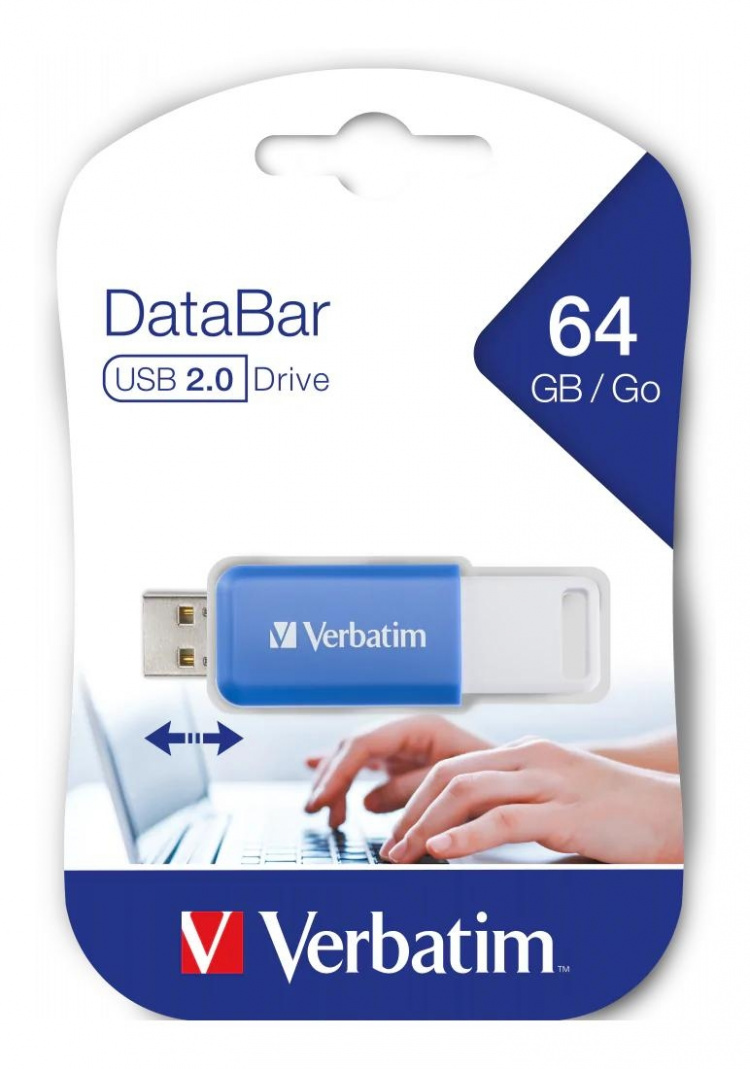Verbatim DataBar USB 2.0-enhet Blå 64GB