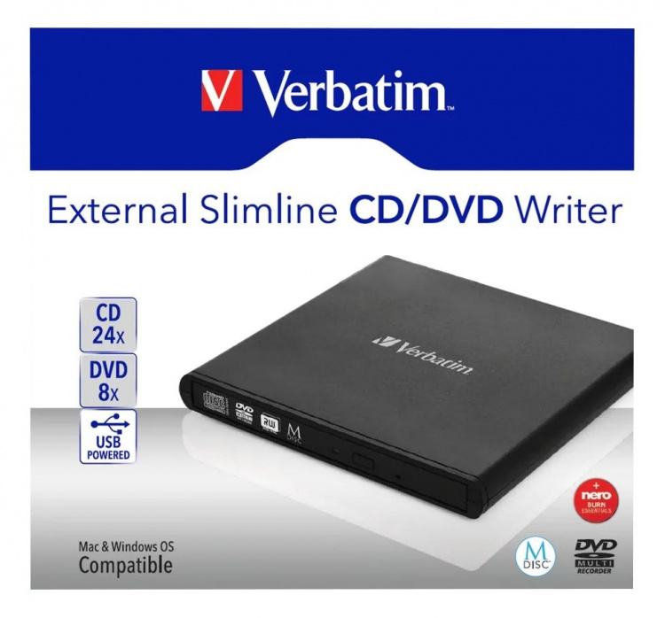 Verbatim Mobile DVD ReWriter USB 2.0 svart