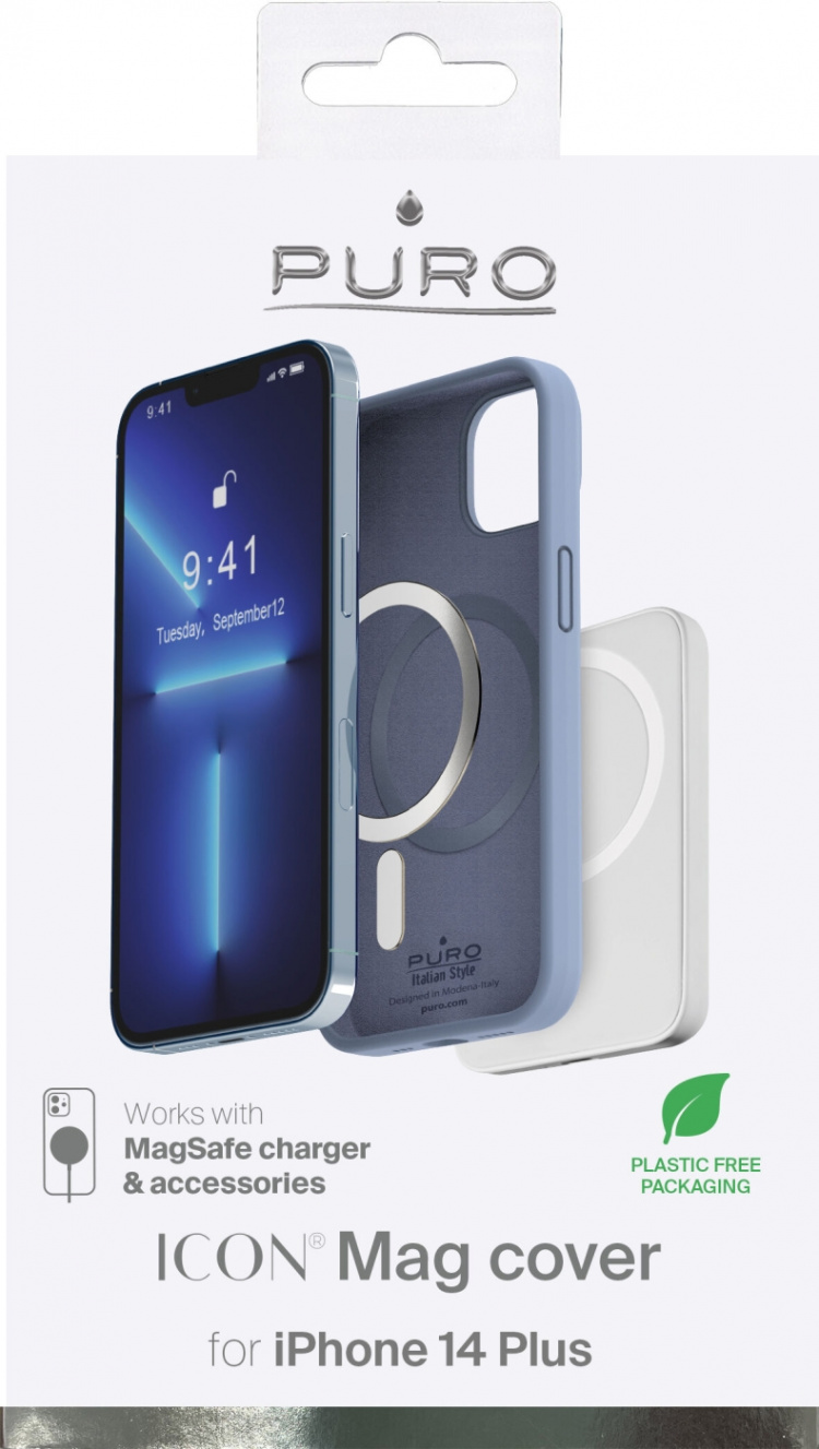 Puro iPhone 14 Plus Icon Mag, ljusblå