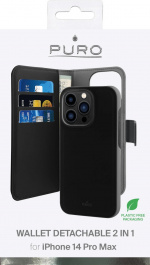 Puro iPhone 14 Pro Max Eco-Leather wallet, Svart