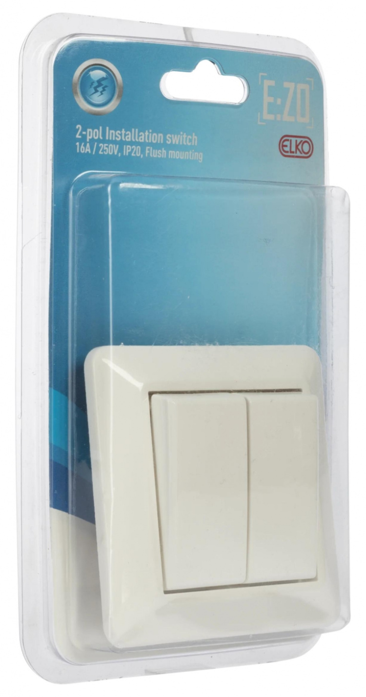 Nordic Quality ELKO 2 x 1 poll Installationsströmställare 16A / 250V, IP20, infälld