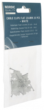 Nordic Quality Kabelklipps platt 2x4mm, Neutral, 25 st