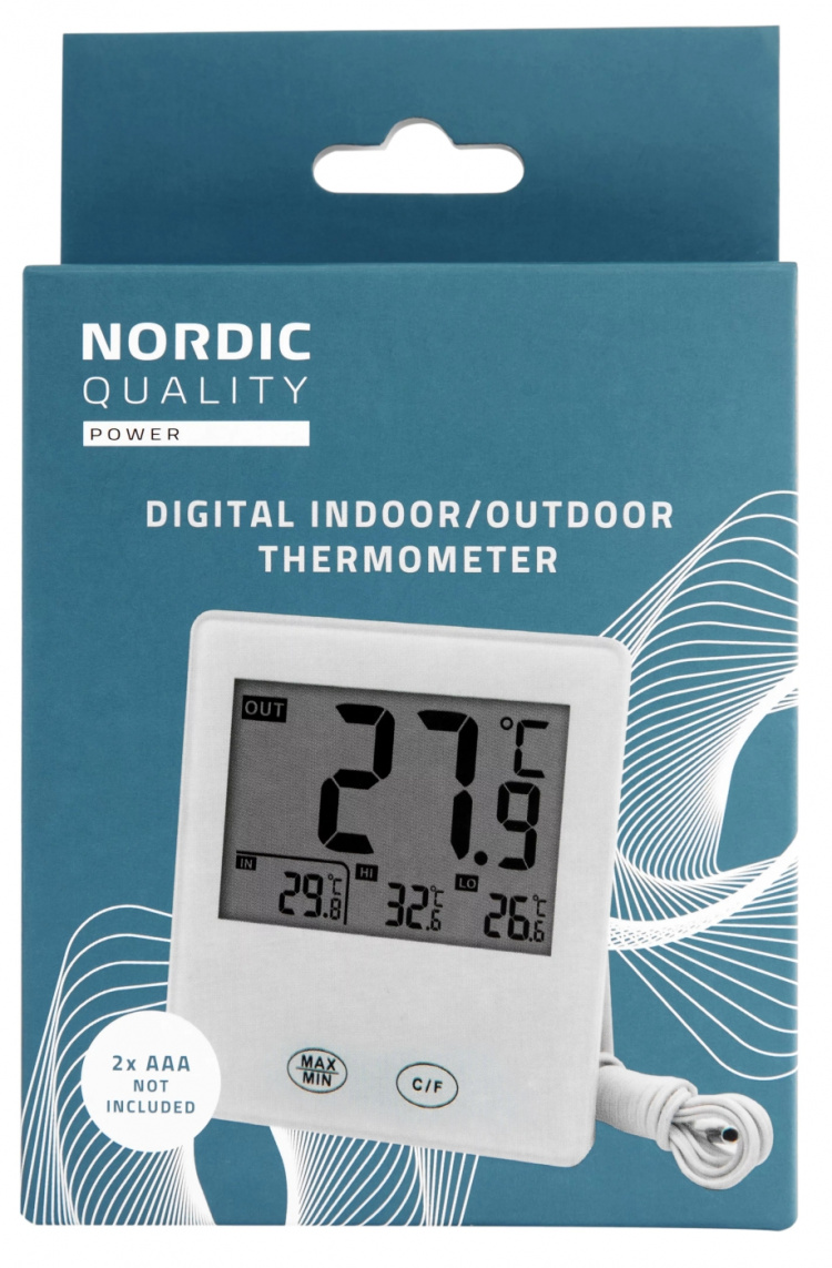 Nordic Quality Digital inomhus- och utomhustermometer med trådbunden sensor
