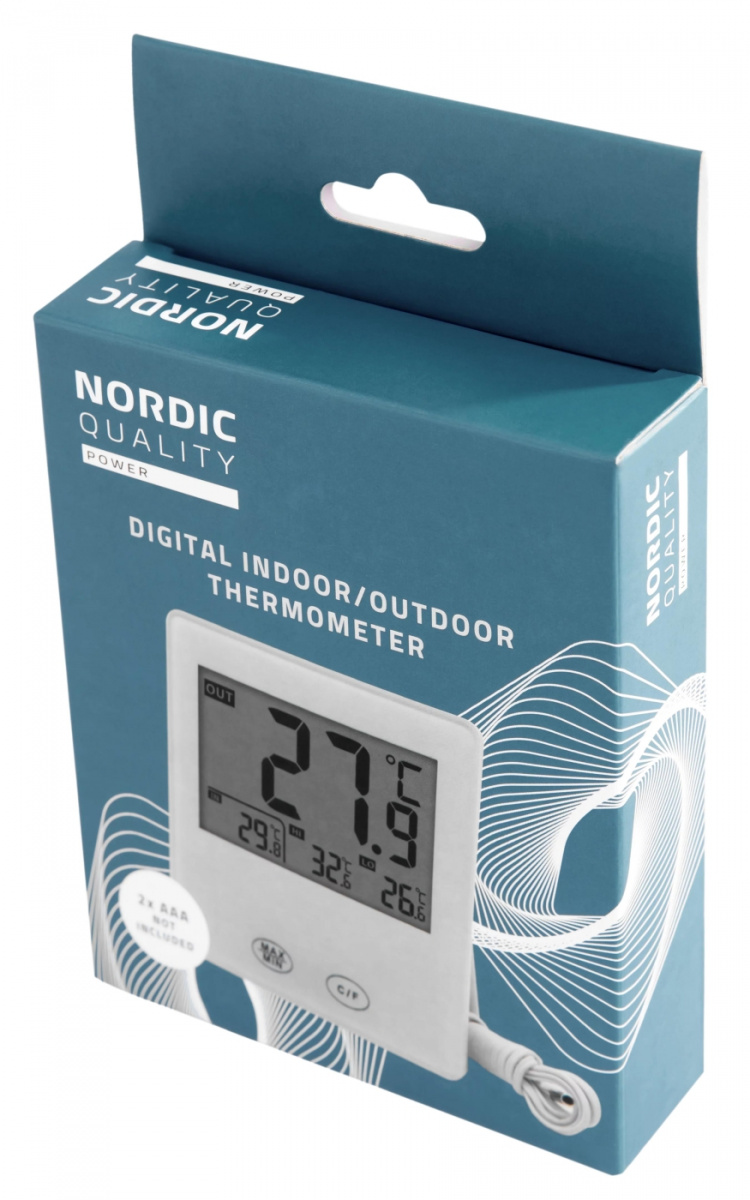 Nordic Quality Digital inomhus- och utomhustermometer med trådbunden sensor
