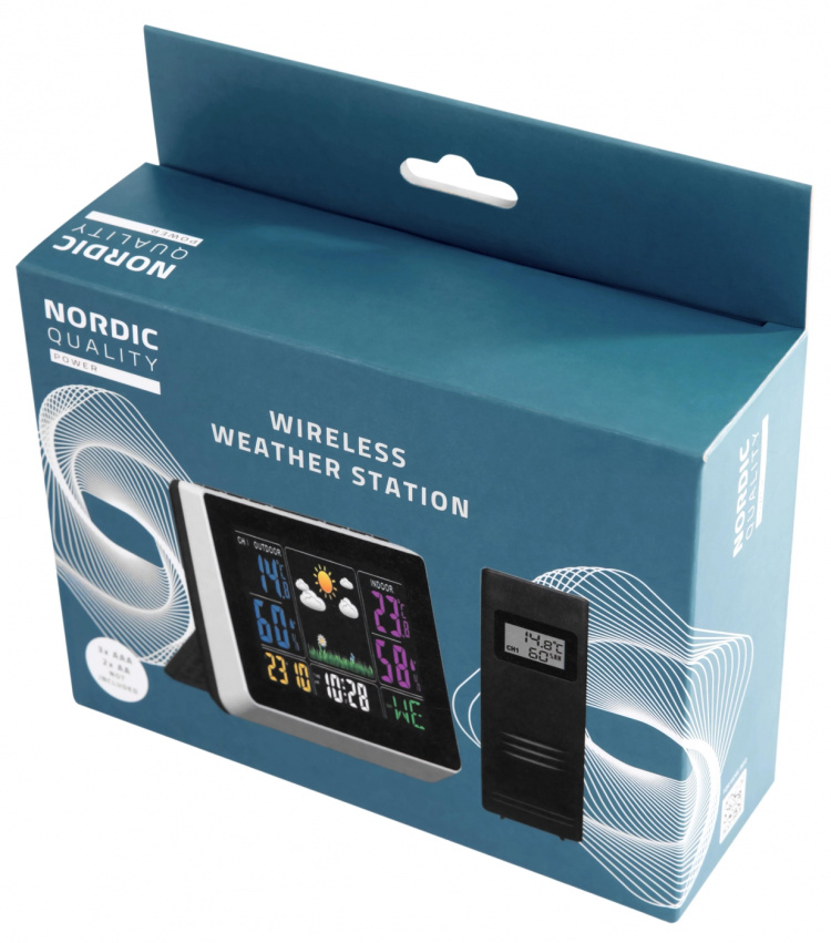 Nordic Quality Trådlös väderstation för inomhus- och utomhustemperatur
